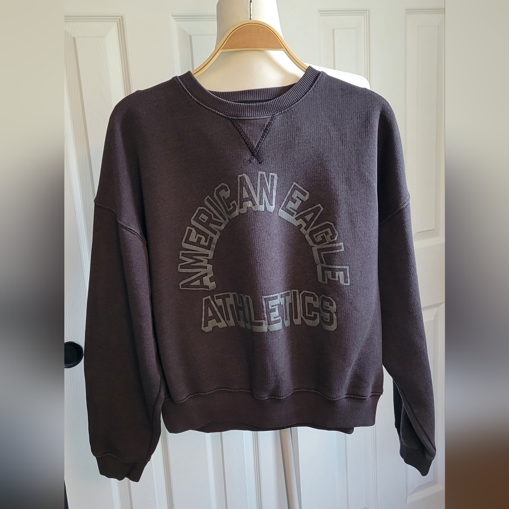 American Eagle Outfitters Gray Crew Neck Sweatshirt, Women's Medium